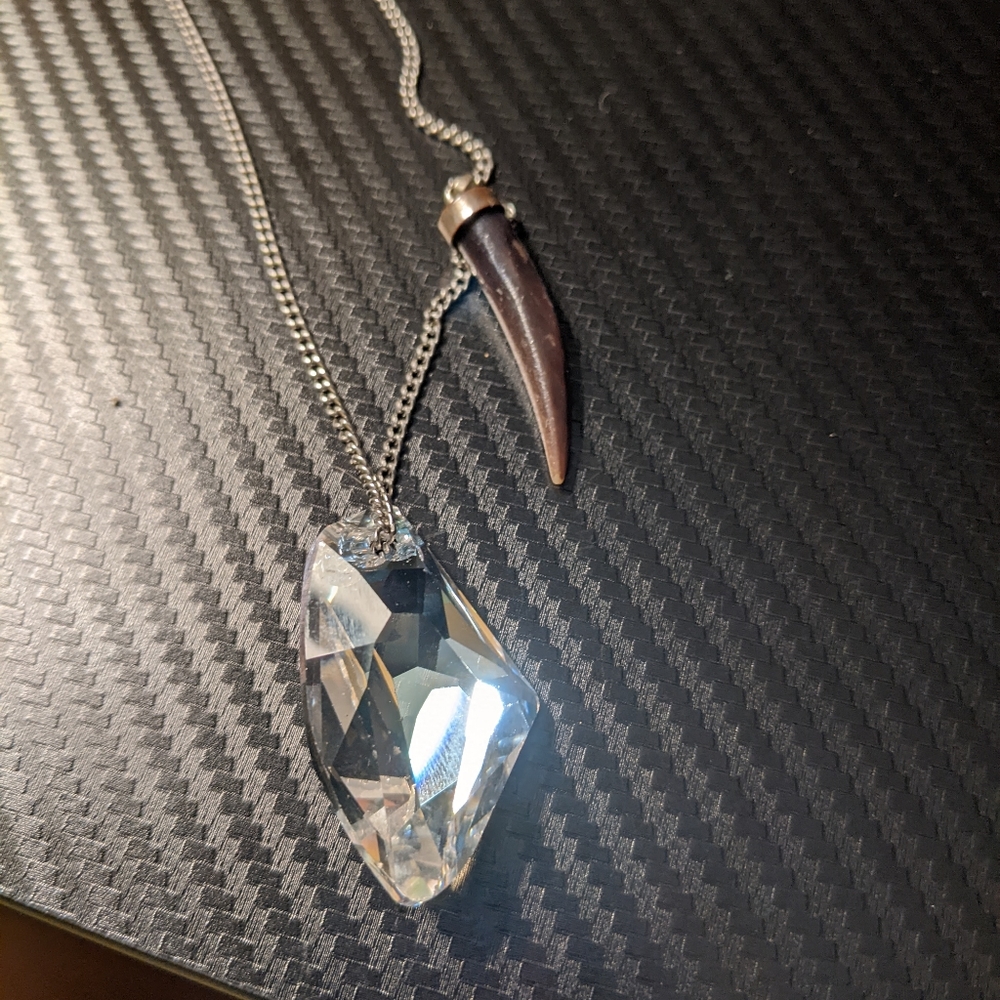 Lilly Rose stone and shell tooth necklace